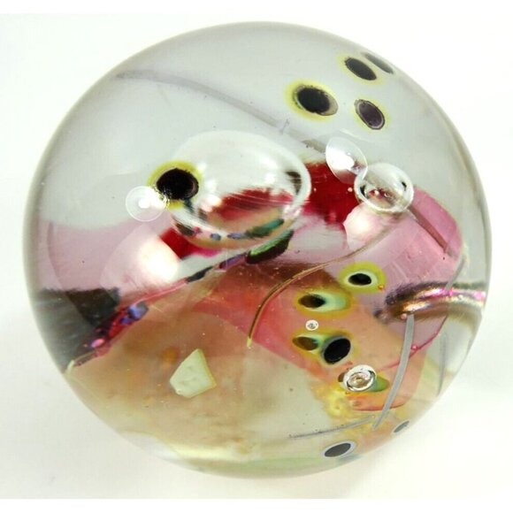 Ione Thorkelsson Signed Art Glass Paperweight 1995 Canadian Studio Abstract - Picture 12 of 16